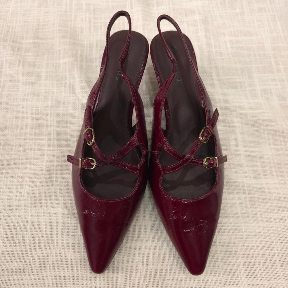 Madewell The Emilie Slingback Pump - Cabernet/ Size 6.5 / Retail $188 - Picture 2 of 8